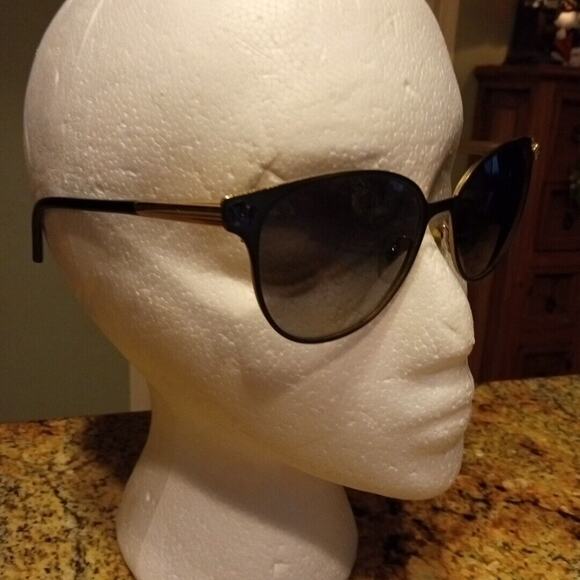 Versace Cat Eye Black Gold Polarized 2168 1377-T3 57-16-140 3P Sunglasses - Picture 3 of 13